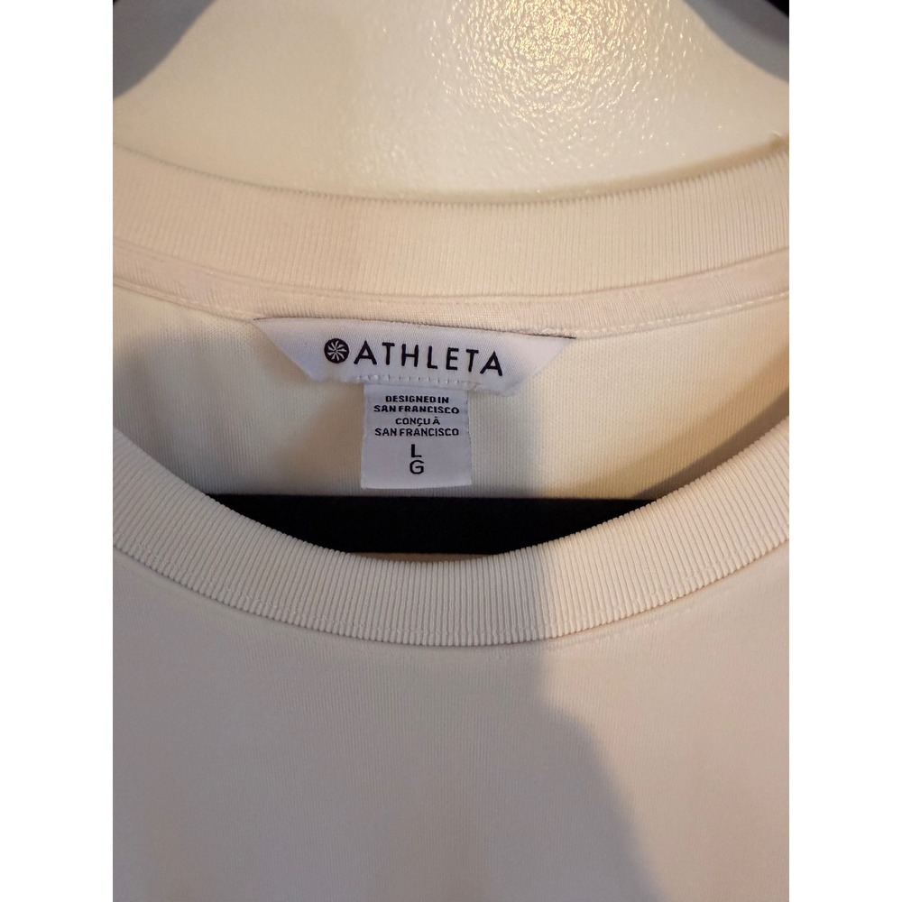 Athleta Off White Dress Women Large White Excellent Drawstring Pocket 850878 - Picture 4 of 10